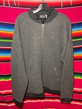 NWT Ibex Hunters Point Merino Wool Fleece Bomber Jacket Size XL Vintage Stone